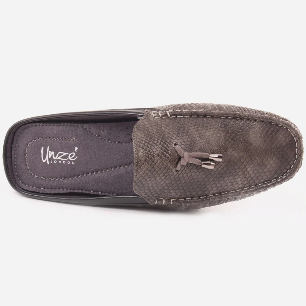 Men "CARLE" Square Toe Rubber Sole Moccasins - Image 4