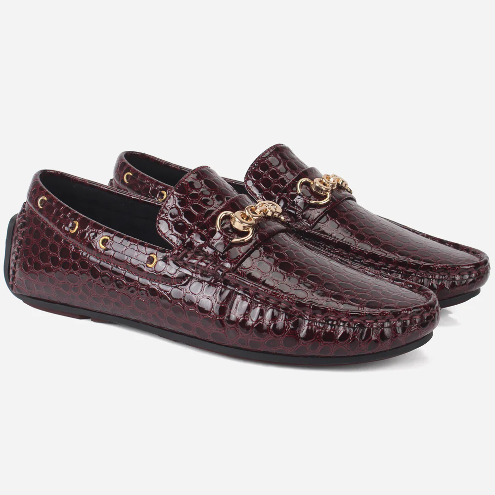 Men "HOLA" Textured Slip Ons Moccasin - Image 2