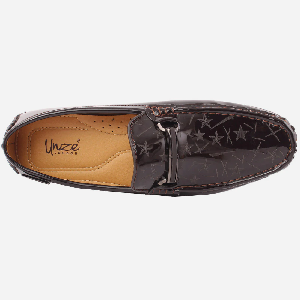 Men "Hugh" Patent Rubber Sole Moccasins - Image 4