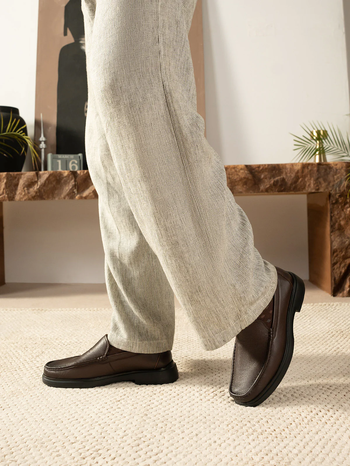 Men "HULDA" Easy to Wear Leather Formals - Image 10