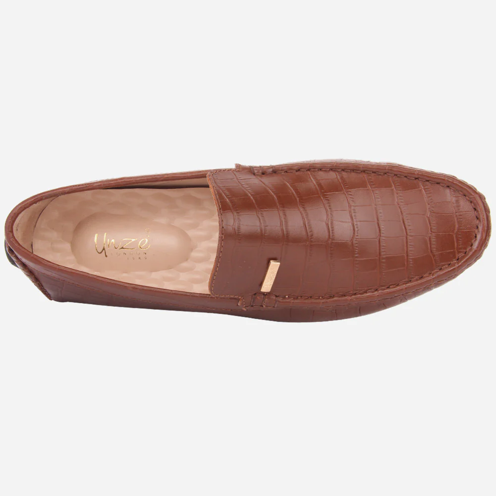 MEN "ROMAN" SLIP ON LEATHER MOCCASINS - Image 4