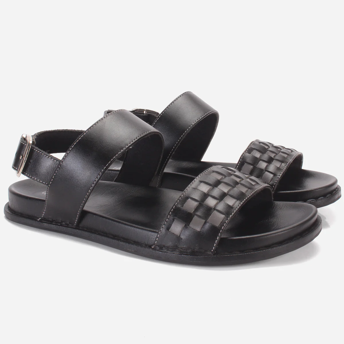 Men "VARGO" Leather Designer Summer Flat Sandals - Image 2