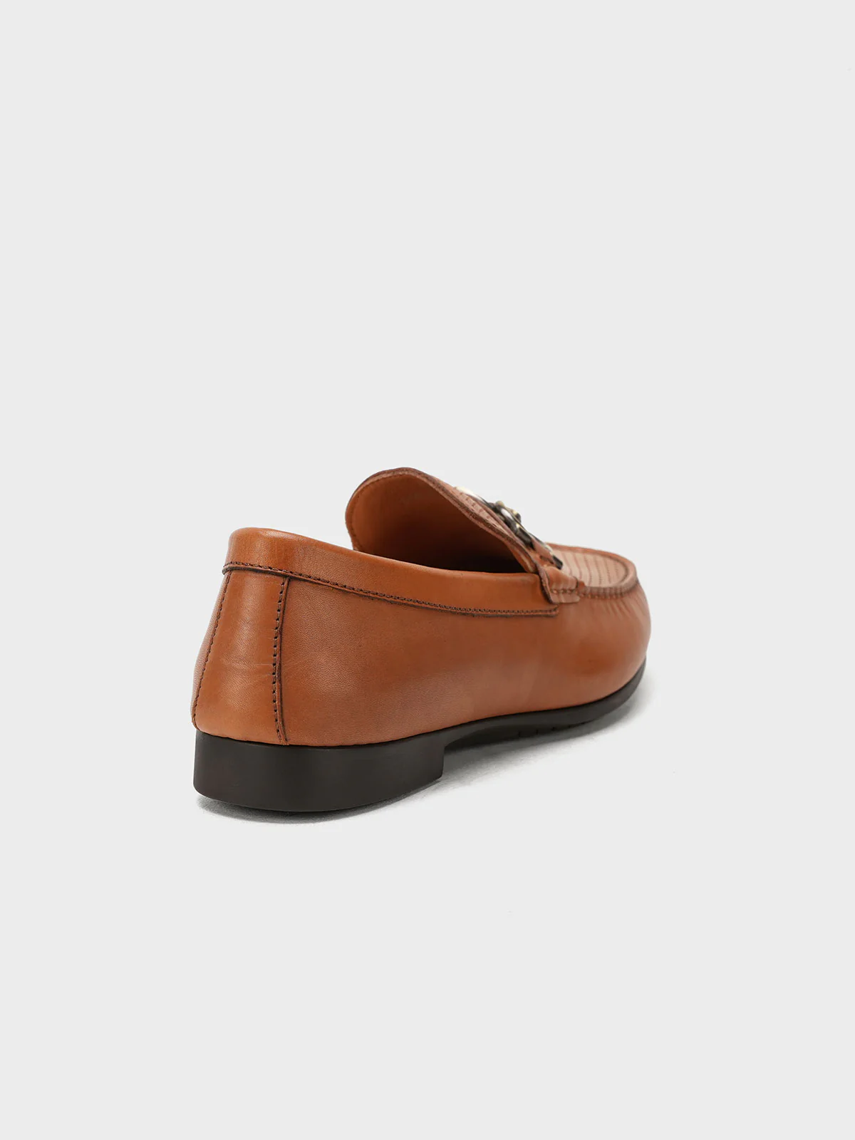Men "VICENTE" Casual Perforated Slip On Metallic Buckle Leather Moccasins - Image 3