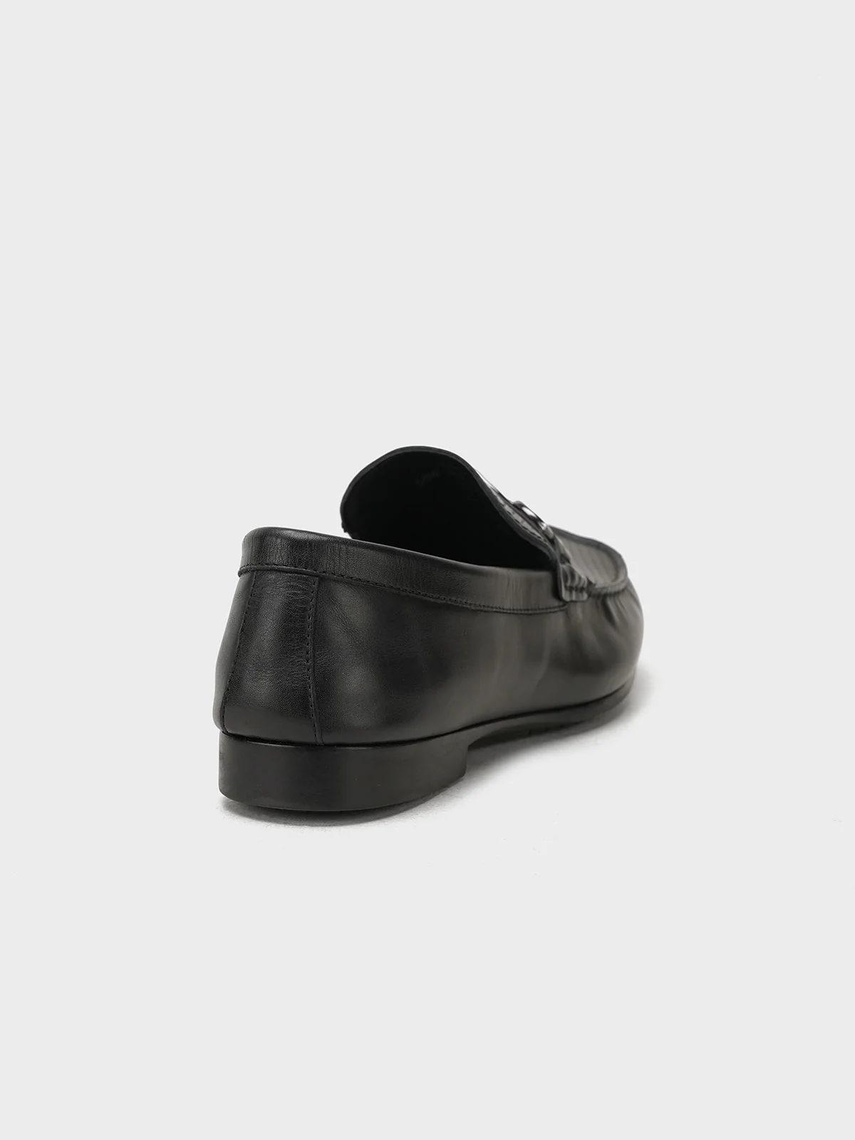 Men "VICENTE" Casual Perforated Slip On Metallic Buckle Leather Moccasins - Image 3