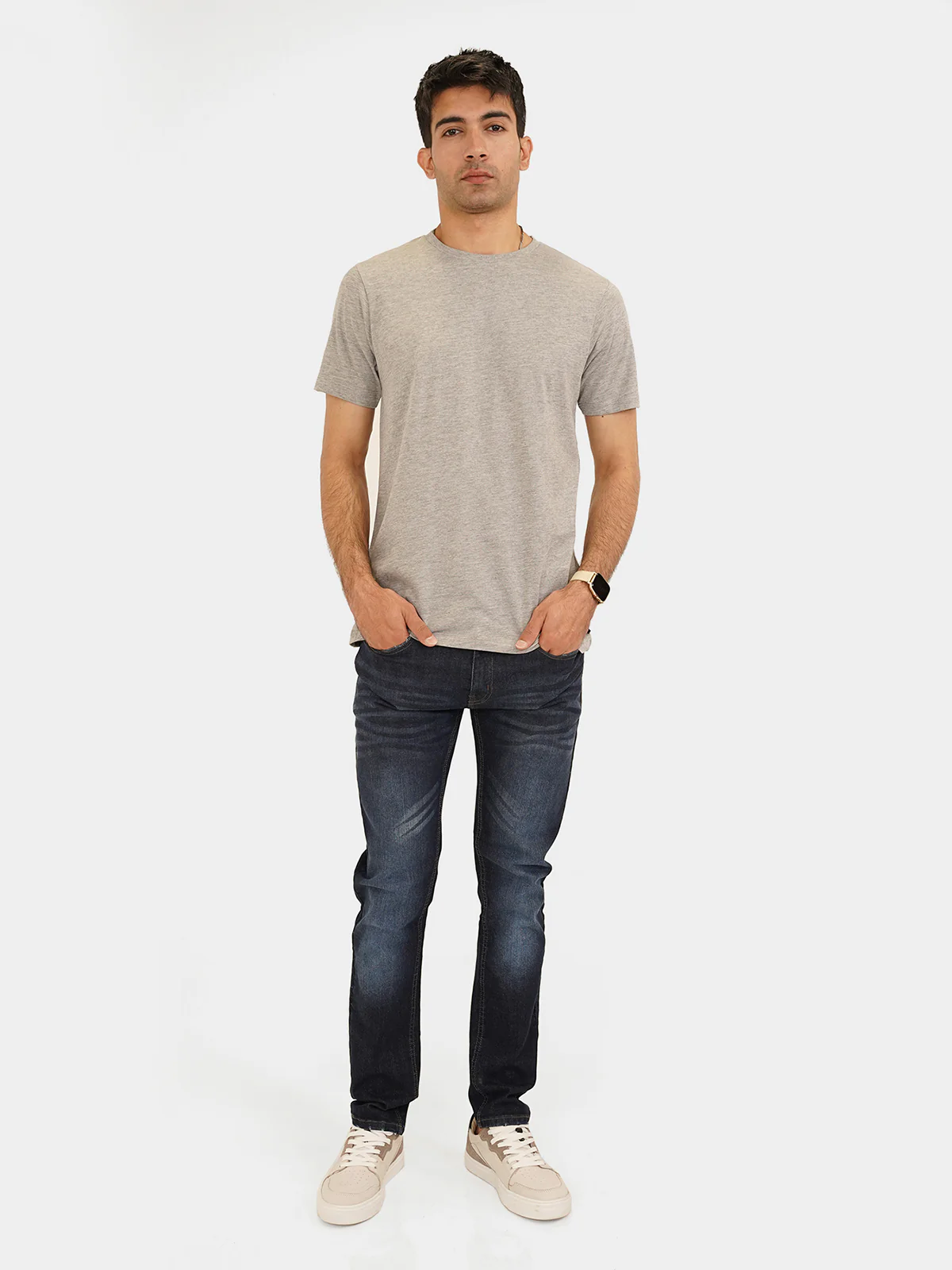 "AKIVA" Plain Regular Fit T-Shirt