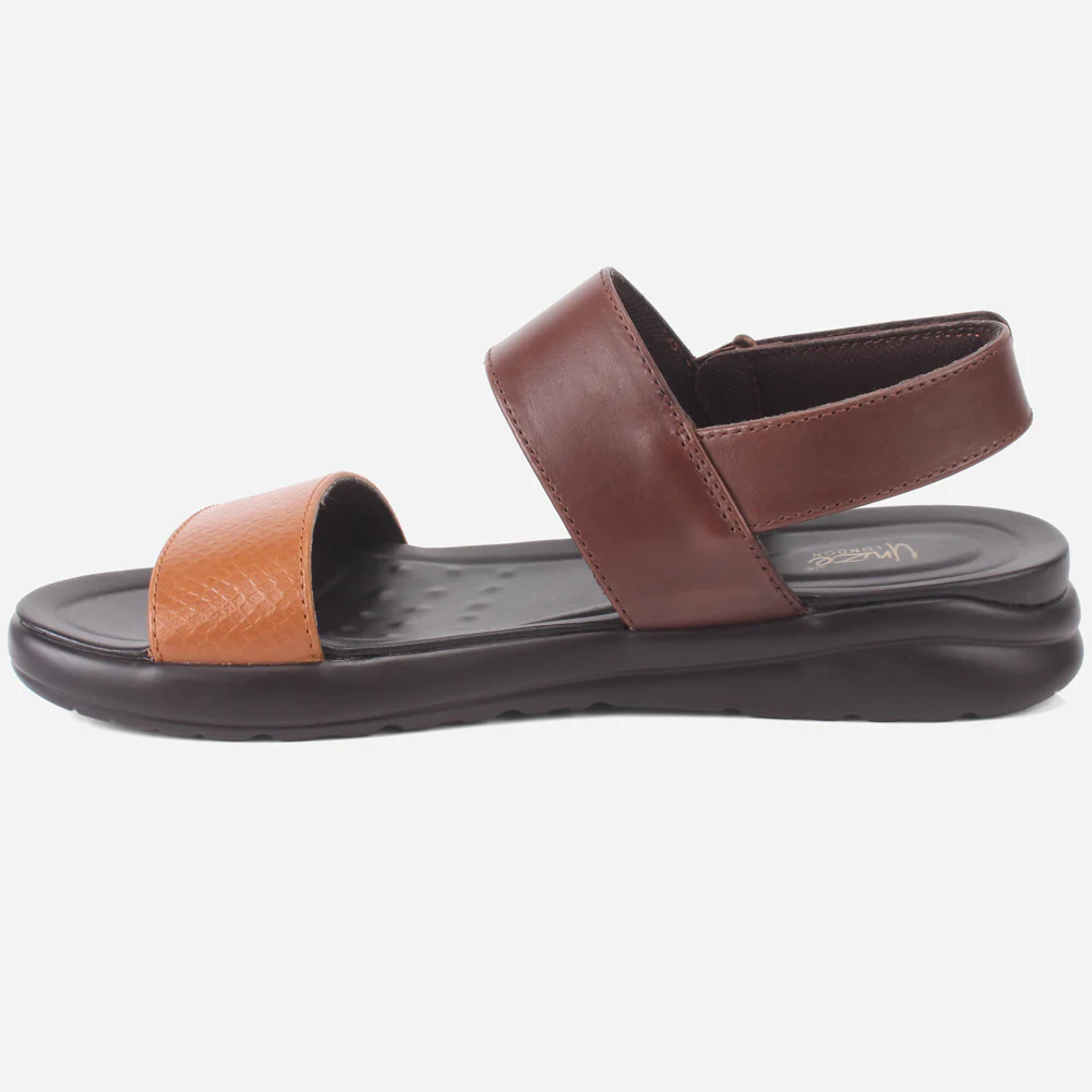 Mens "ALEY" Leather Velcro Everyday Summer Sandals - Image 3