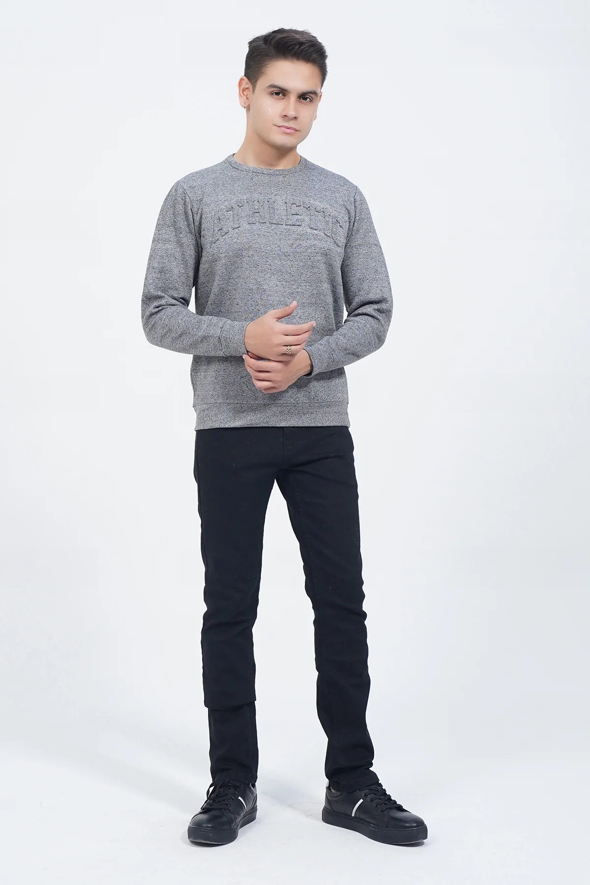Mens "BARRAK"Crew Neck Long Sleeves Sweatshirt - Image 2