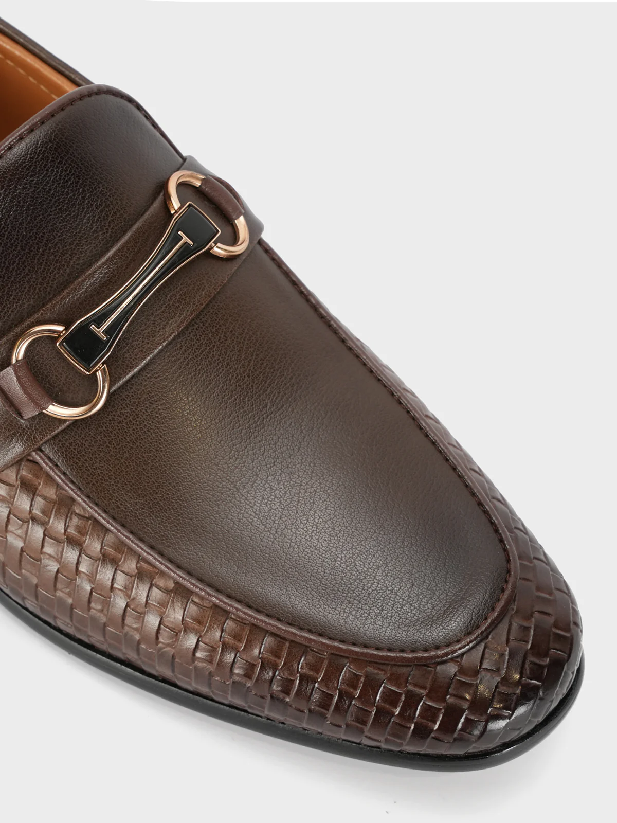 Mens "CHICORY" Leather Formal Textured Shoes - Image 4