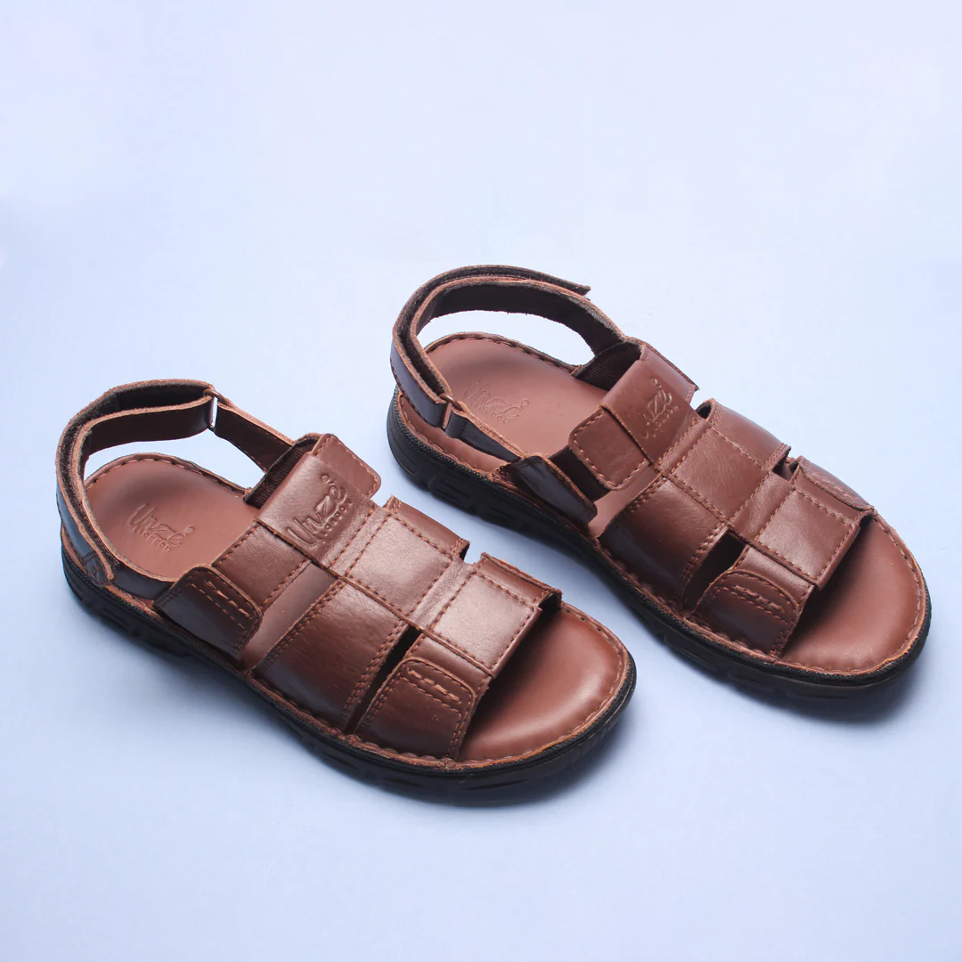 Mens "CLETO" Stylish Leather Summer Sandals - Image 6
