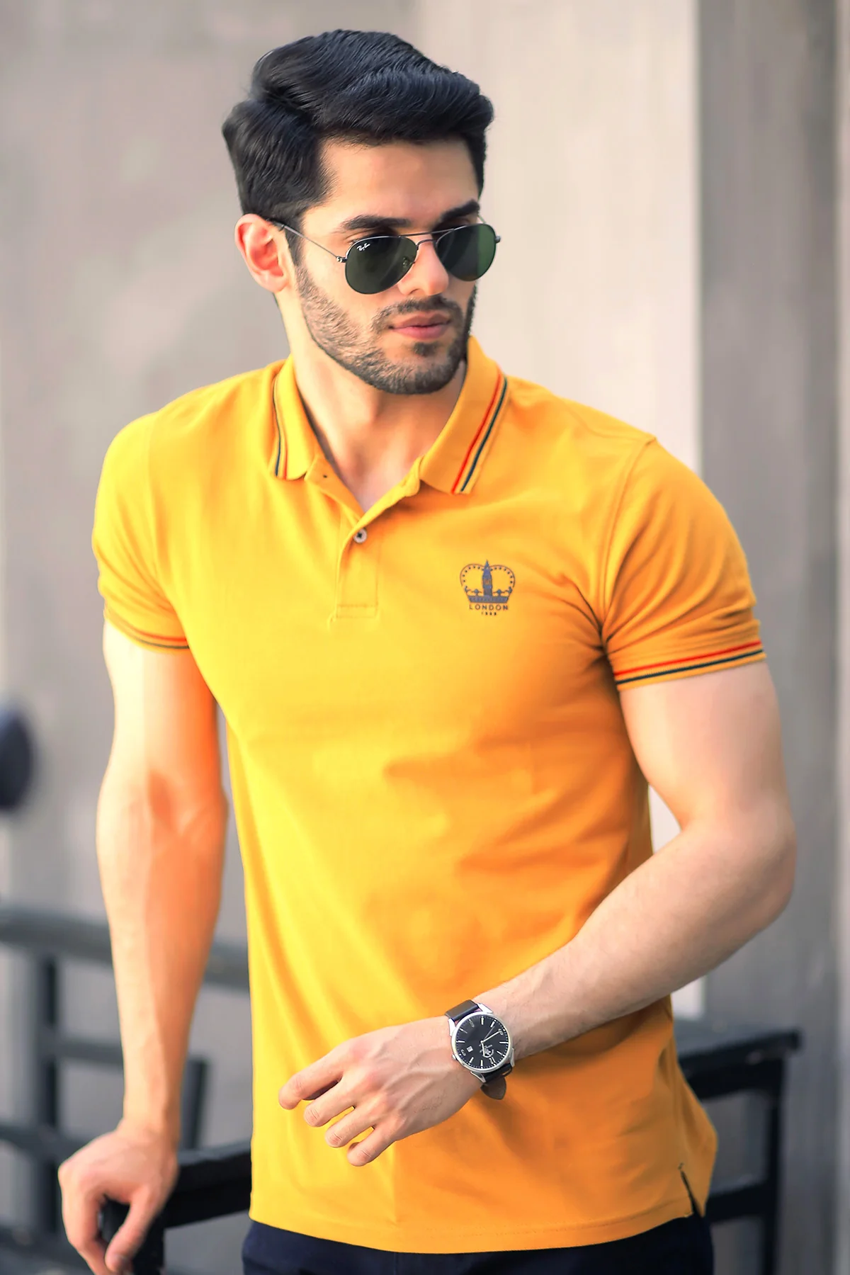 Mens "DELMONT" Basic Cotton Polo T-Shirt - Image 5
