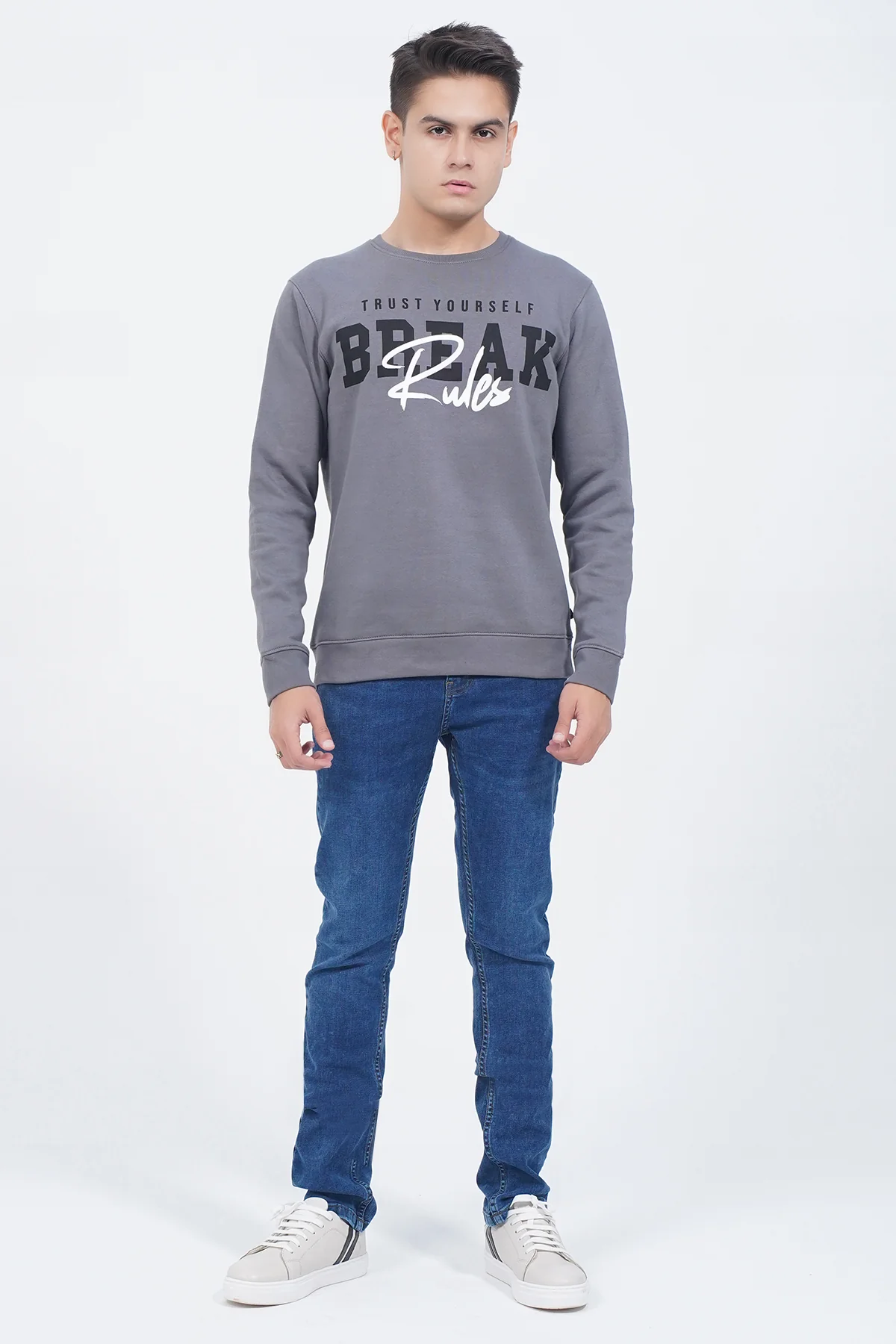 Mens "DOUGER" Crewneck Long Sleeve Sweatshirt - Image 2