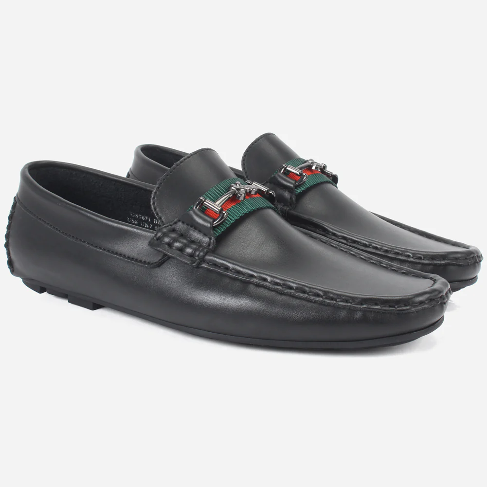 Mens "DUEL" Slip-On Decorate Moccasins Shoes - Image 2