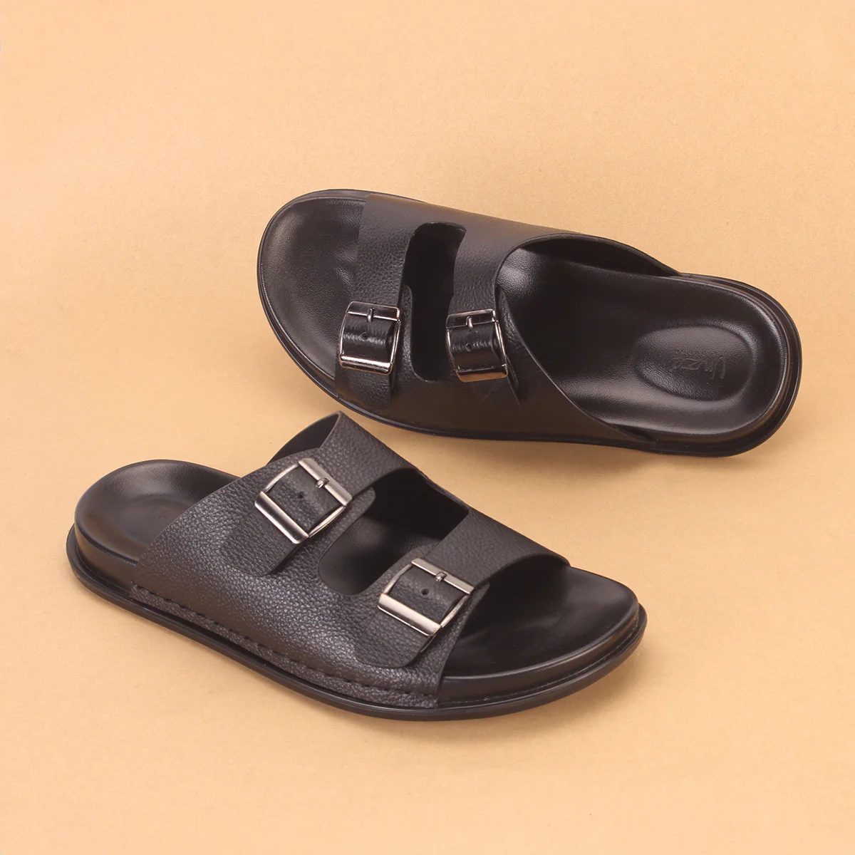 Mens "DUTCH" Leather Slide In Summer Slippers - Image 6