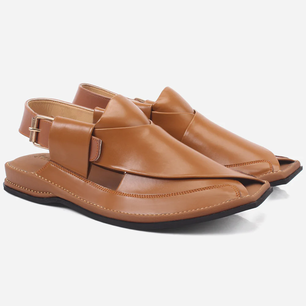 Mens "FARID" Leather Buckled Peshawari Sandals - Image 2
