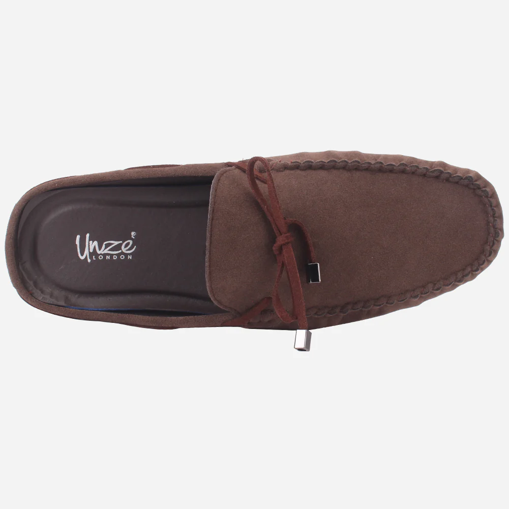 Mens "FISTMAR" Backless Slip-ons Suede Moccasins - Image 4