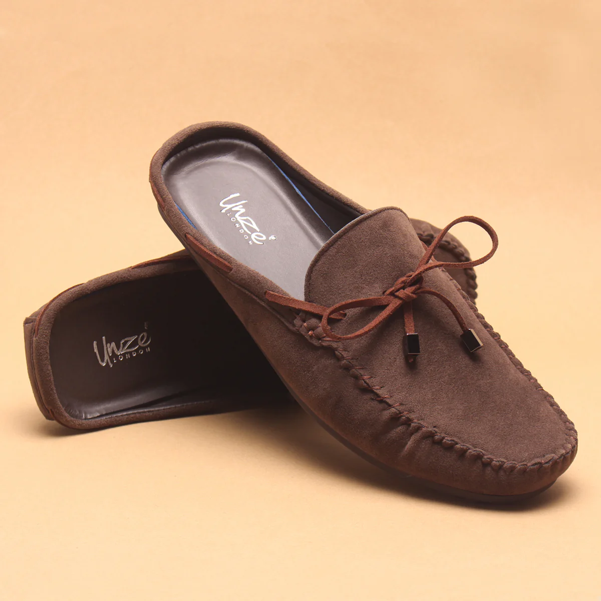 Mens "FISTMAR" Backless Slip-ons Suede Moccasins - Image 6