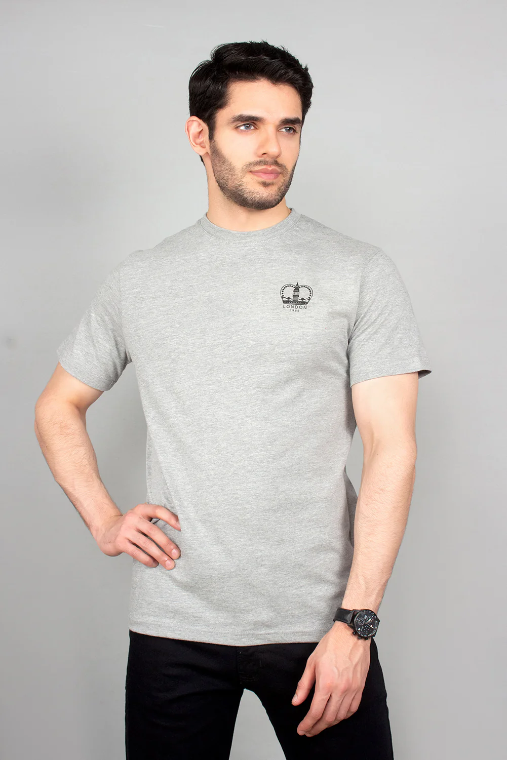 "GUAZ" Crew Neck Slim Fit T-Shirt - Image 3