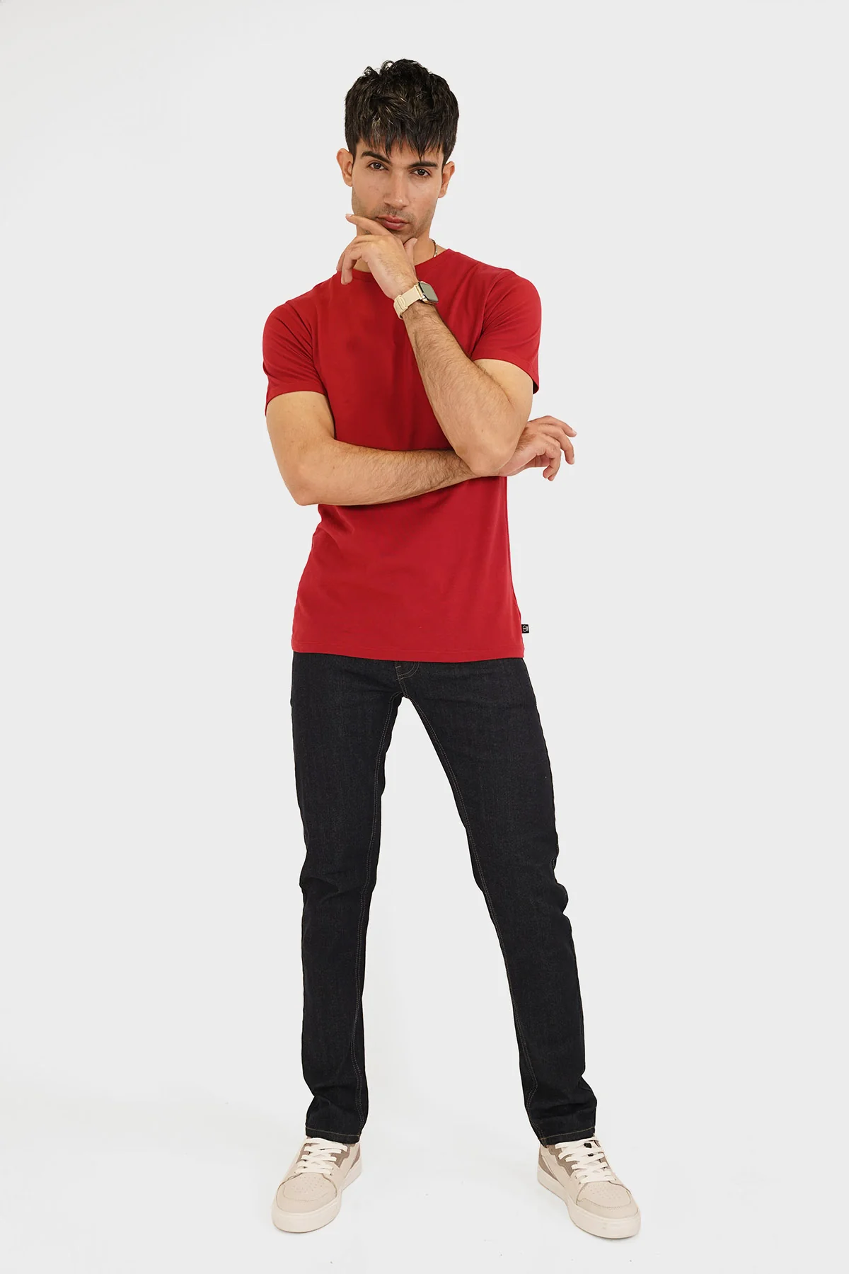 "GUAZ" Crew Neck Slim Fit T-Shirt