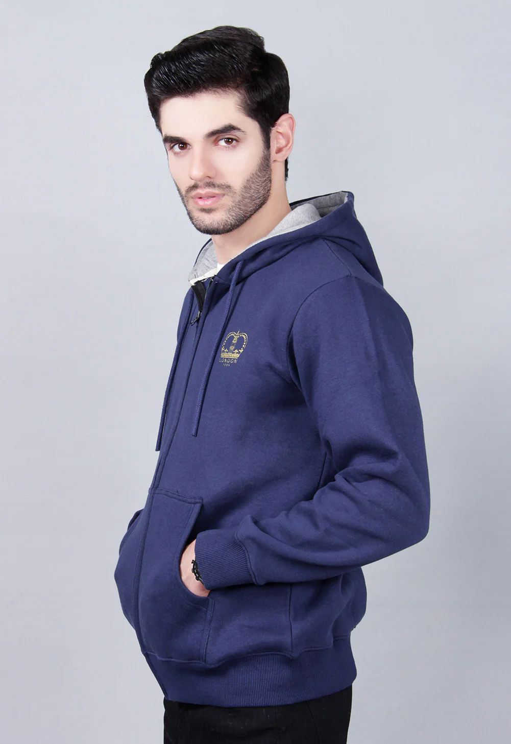 Men's "LASTER" Classic Premium Full Zip Fleece  Hoodie - Image 2