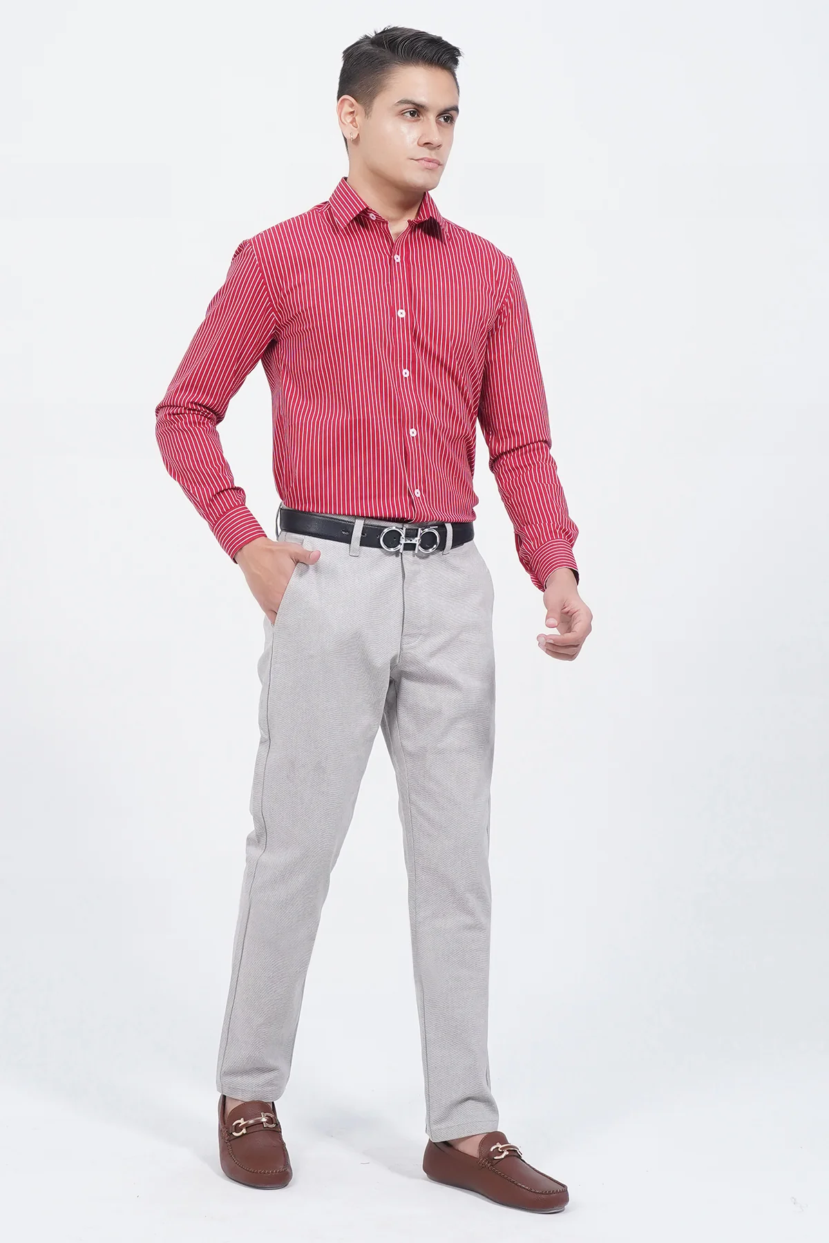 "LEWIZ" Striped Designer Casual Shirt - Image 2