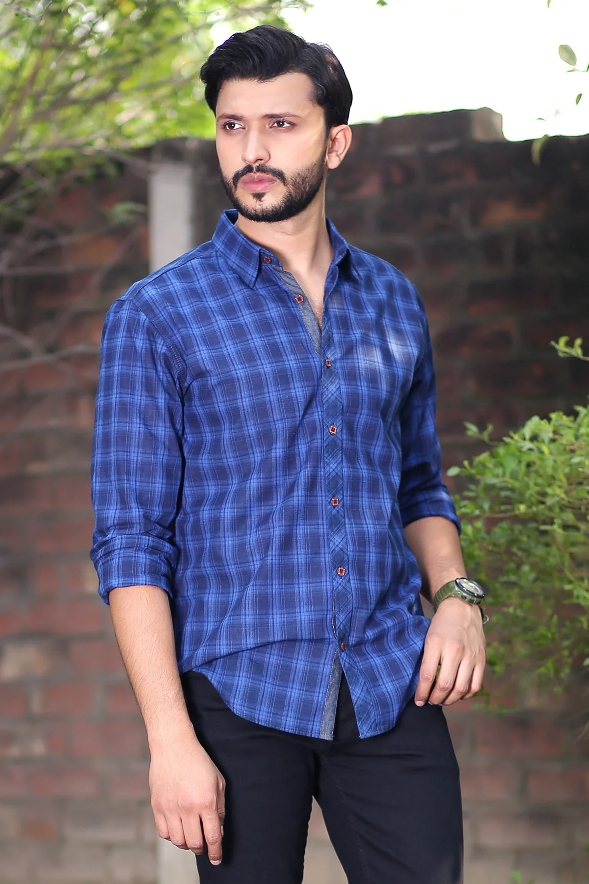 Men's "LOGAN" Cotton Full Sleeves Checked Shirt - Image 4