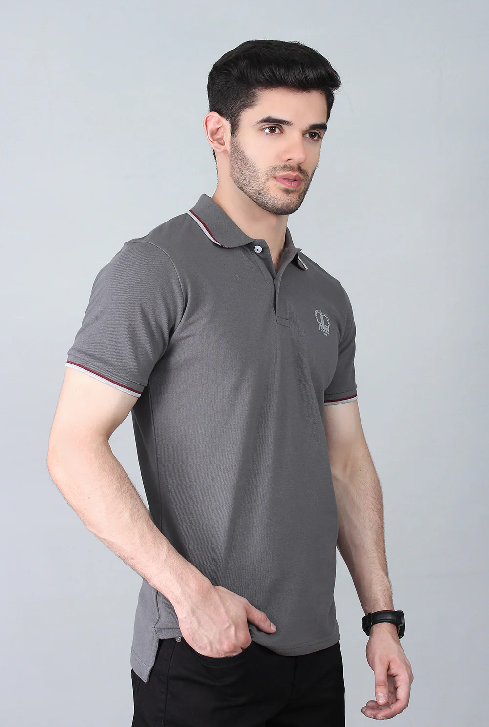 Men's "PHILIP" Stretch Short Sleeve Polo Shirt - Image 2