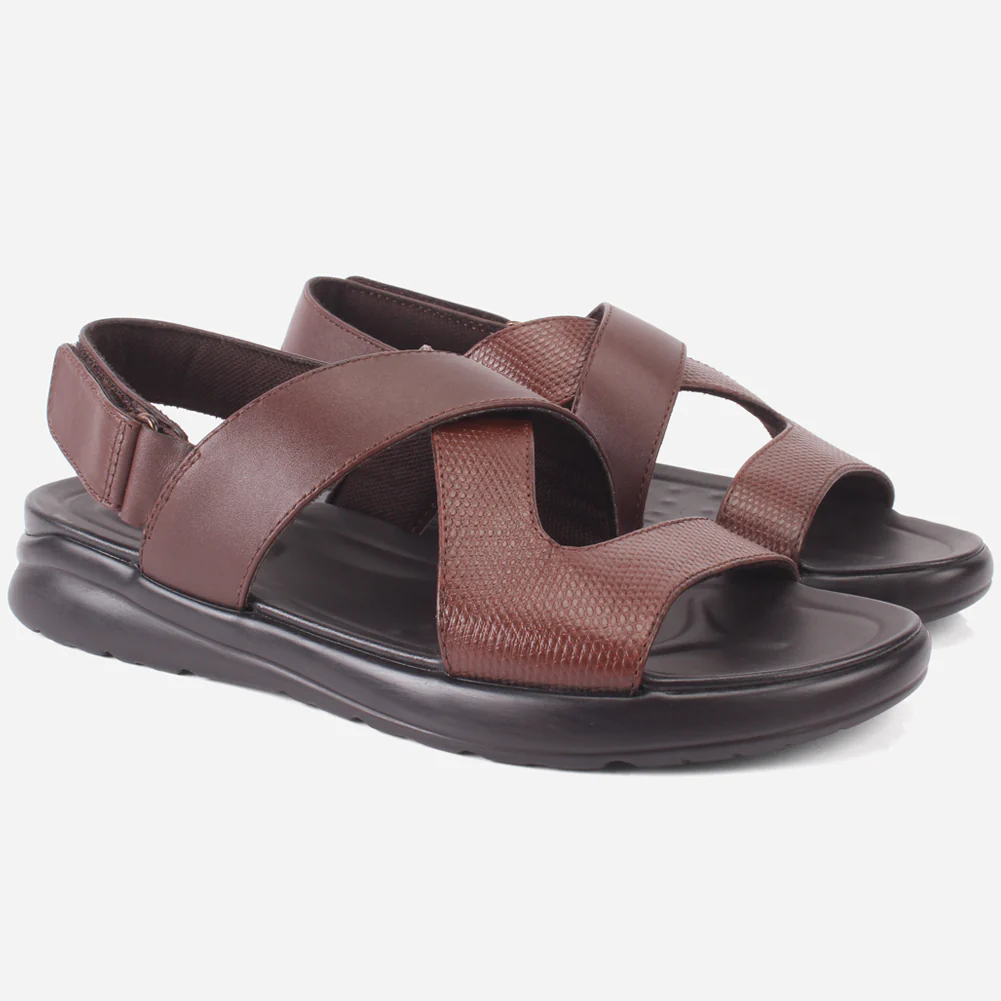 Mens "Rayan" Leather Comfy Casual Sandals - Image 2