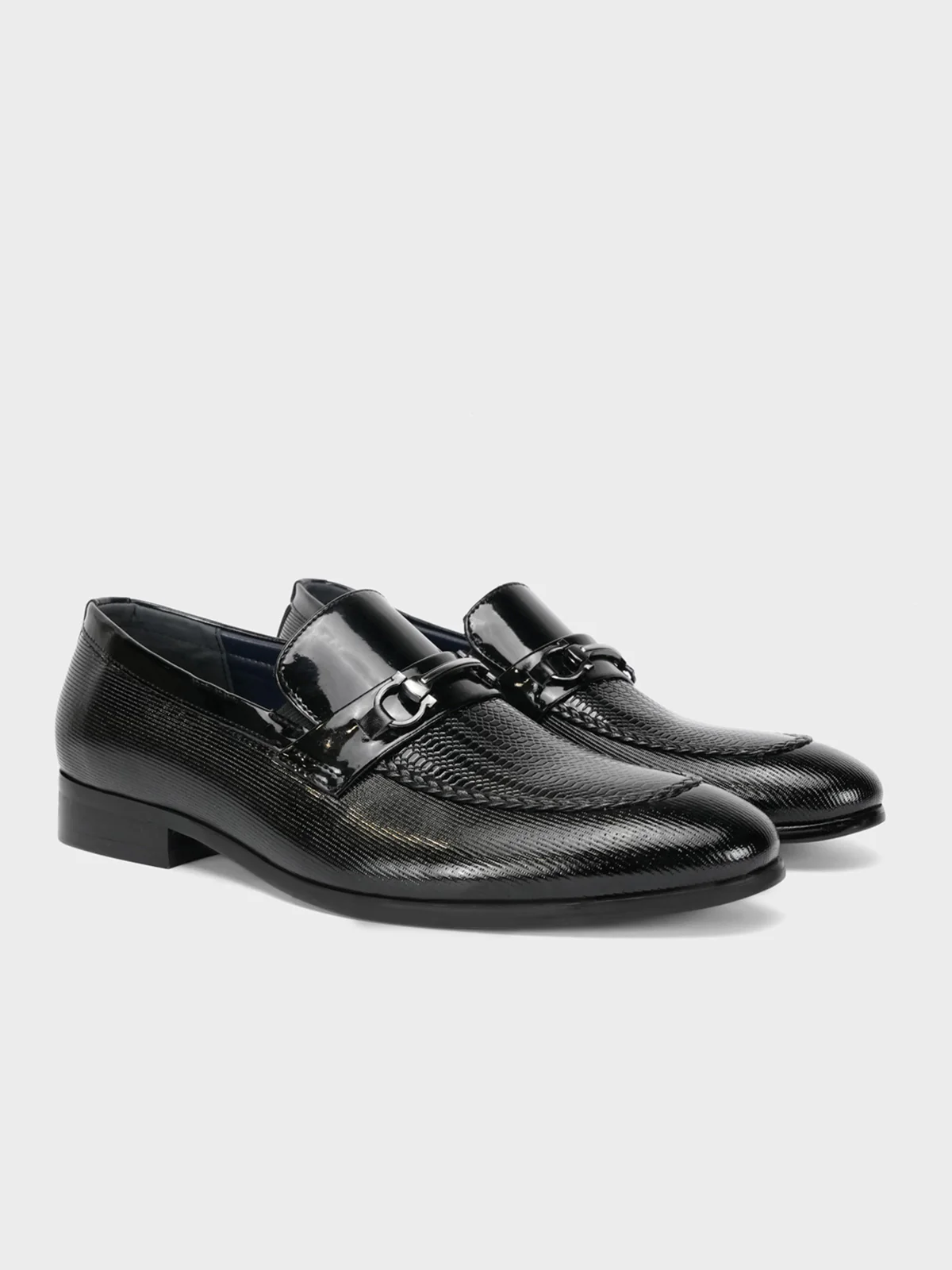 Mens "RIGGS" Textured Leather Formal Dress Shoes - Image 4