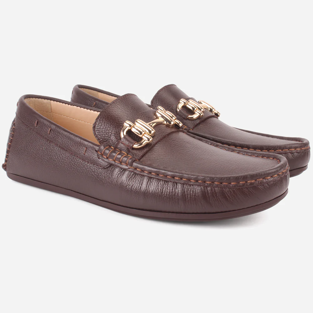 Mens "SHABZ" Leather Slip-on Moccasins - Image 2