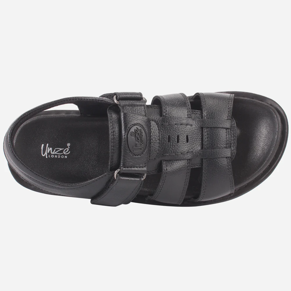 Men's "TEVIA" Leather Comfy Flats Summer Sandals - Image 4