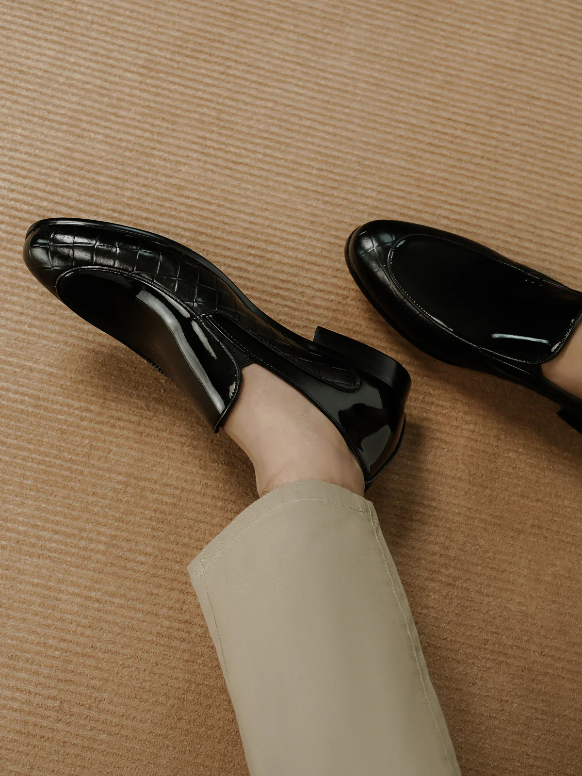 Mens "REYES" Shiny Moc Style Formal Leather Shoes - Image 3