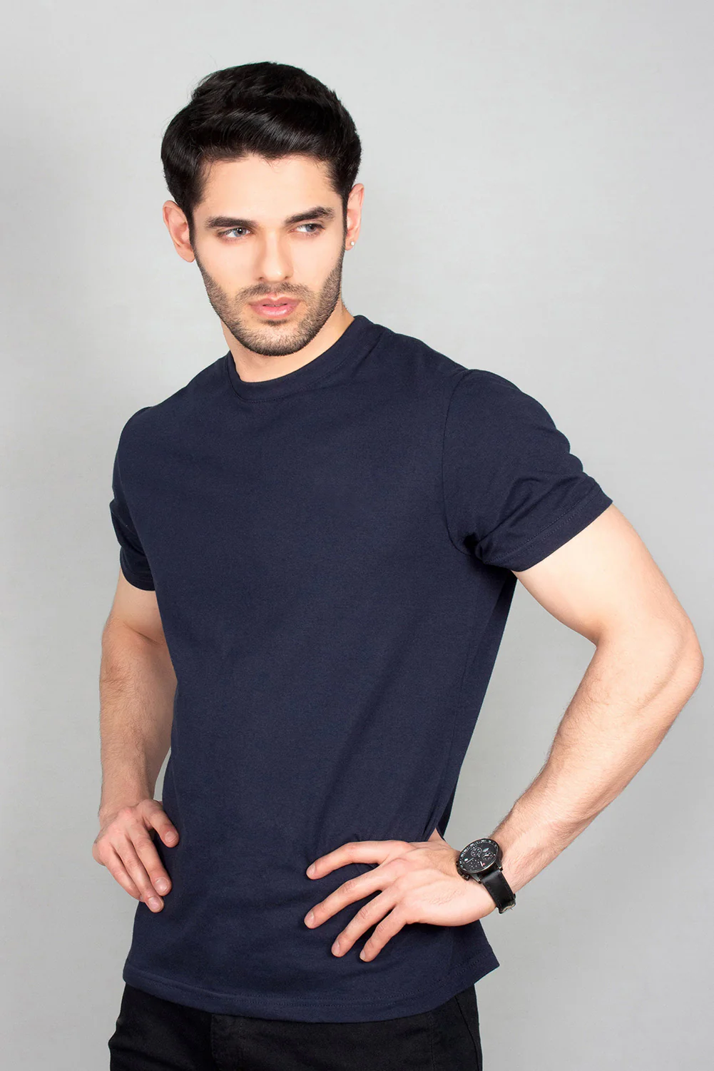 Mens" VINEY" Basic Cotton Crew Neck T-Shirt - Image 2