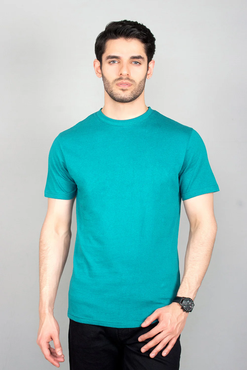 Mens" VINEY" Basic Cotton Crew Neck T-Shirt