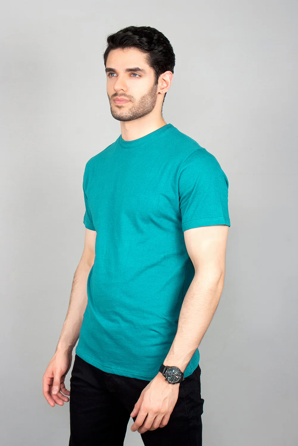 Mens" VINEY" Basic Cotton Crew Neck T-Shirt - Image 2