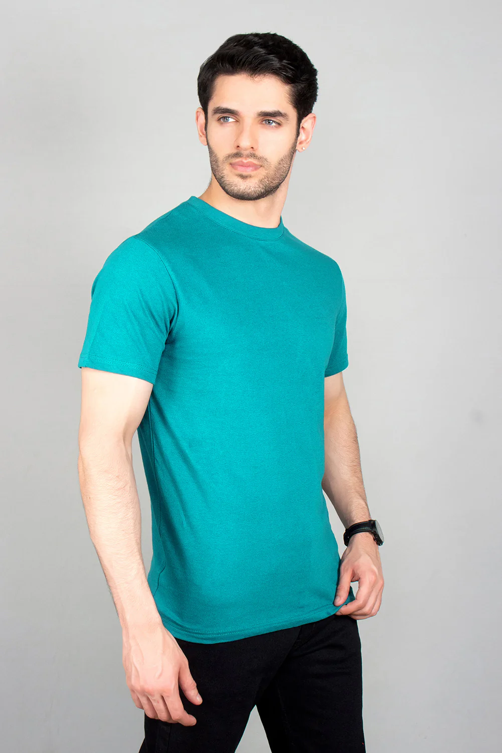 Mens" VINEY" Basic Cotton Crew Neck T-Shirt - Image 3