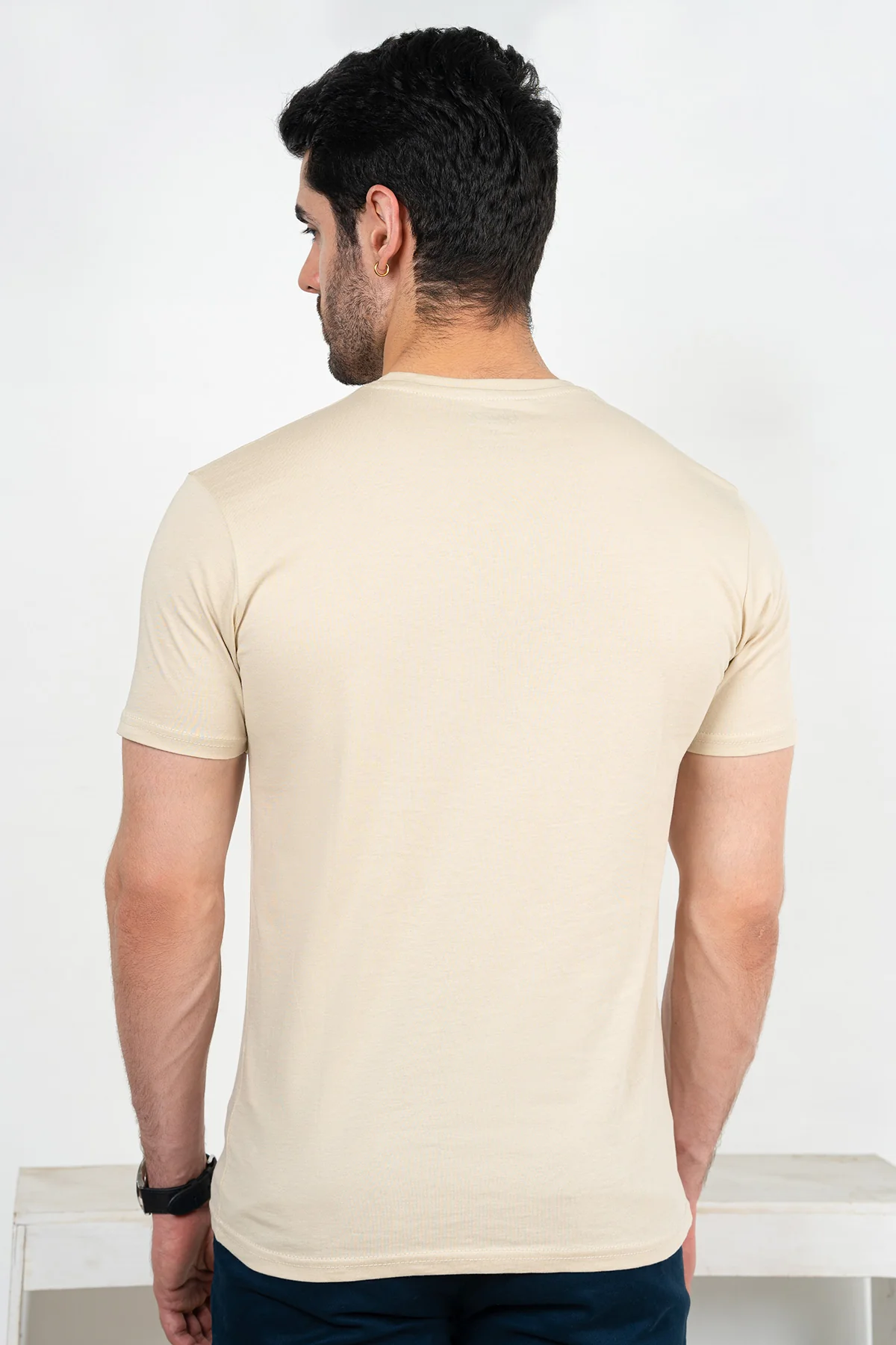 Mens" VINEY" Basic Cotton Crew Neck T-Shirt - Image 4