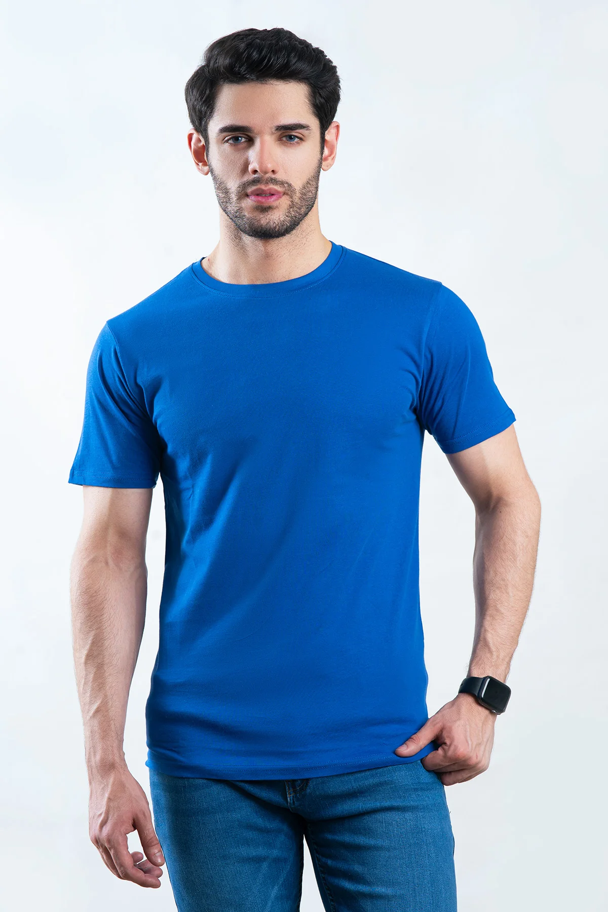 Mens" VINEY" Basic Cotton Crew Neck T-Shirt - Image 2