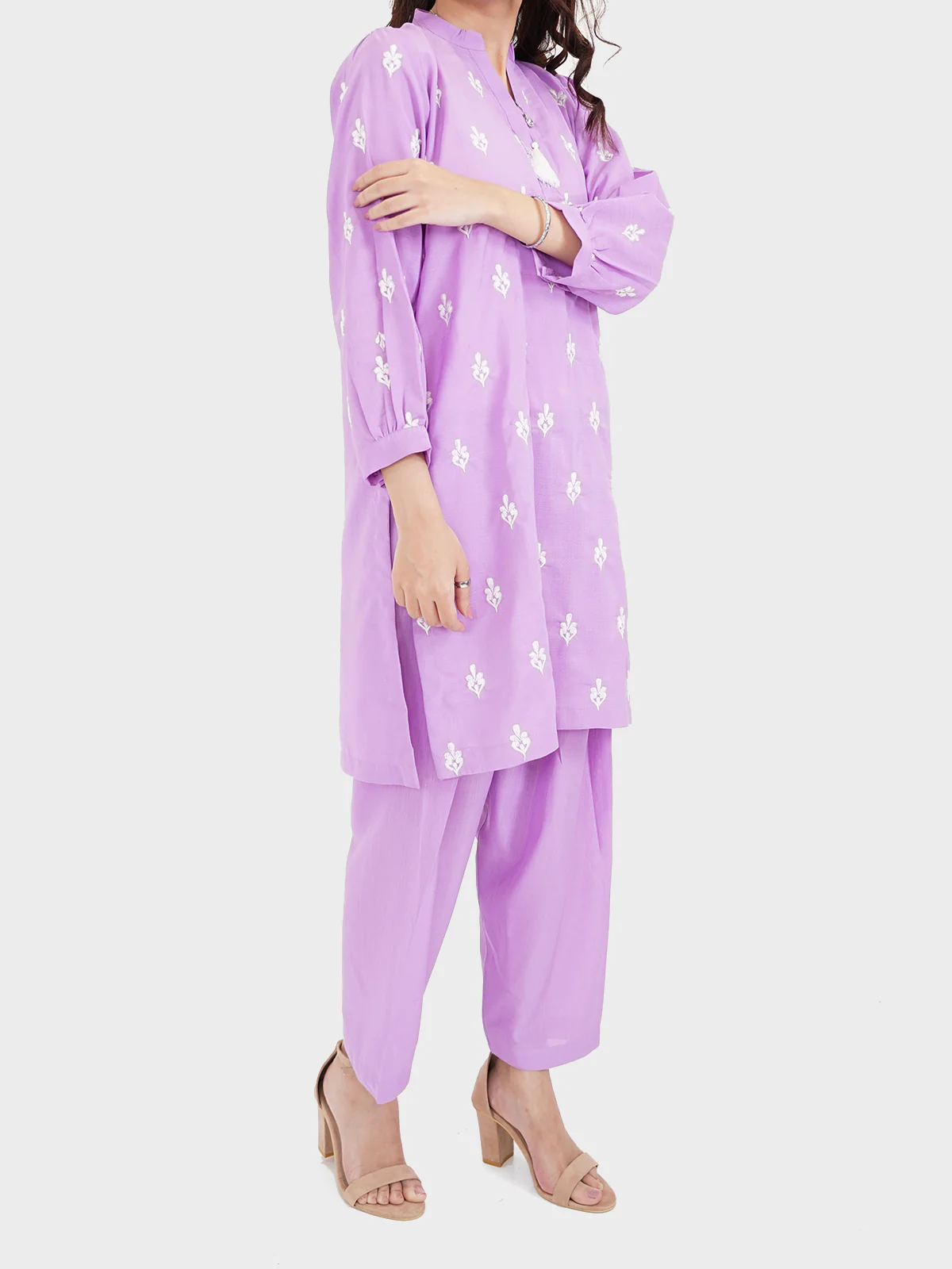 "MIKASA" Embroidered Solid Two Piece Suit - Image 2