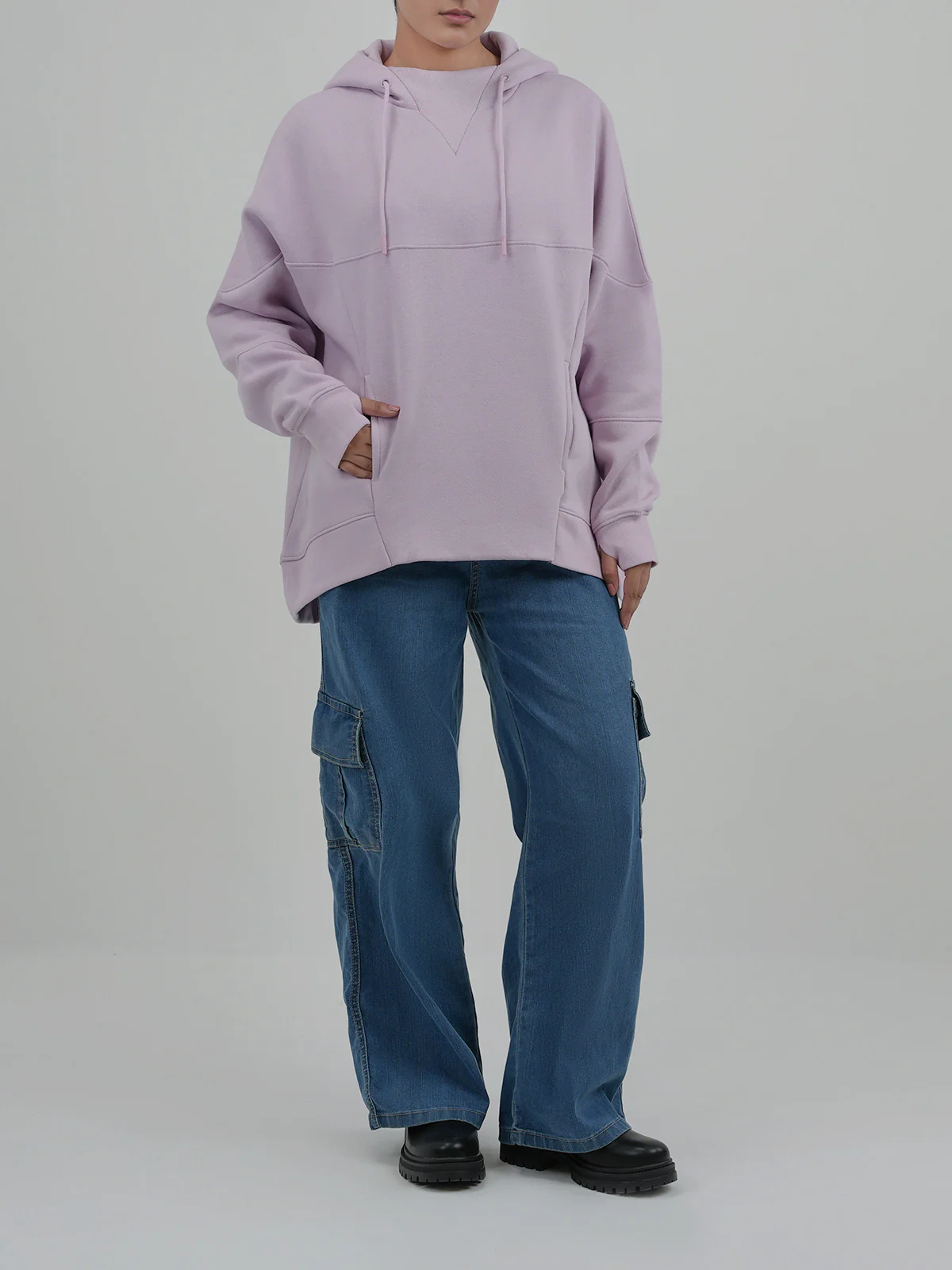 "NHUCHA" Trendy Cut & Sew Fleece Hoodie - Image 2