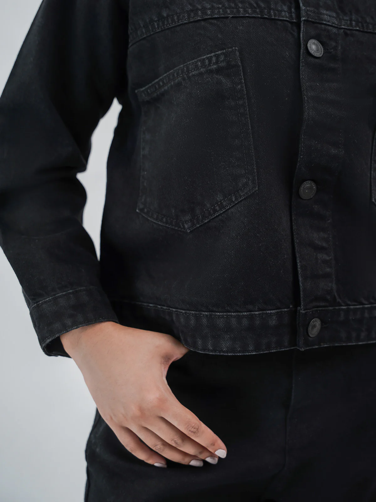 "ORION" Button Up Cotton Denim Jacket - Image 4