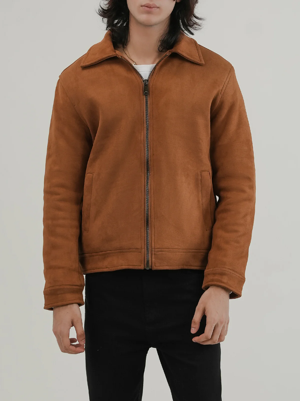 "PAOLA" Regular Fit Suede Jacket