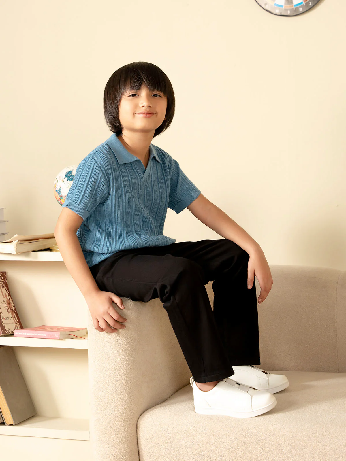 "SALVAD"Solid Regular Fit Polo Shirt - Image 2