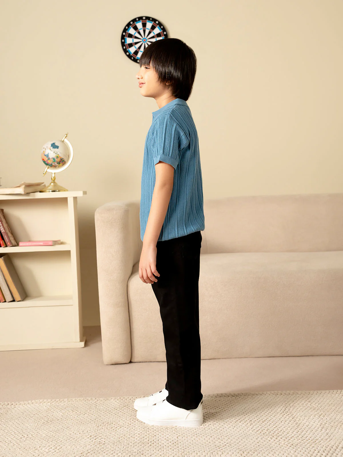 "SALVAD"Solid Regular Fit Polo Shirt - Image 3