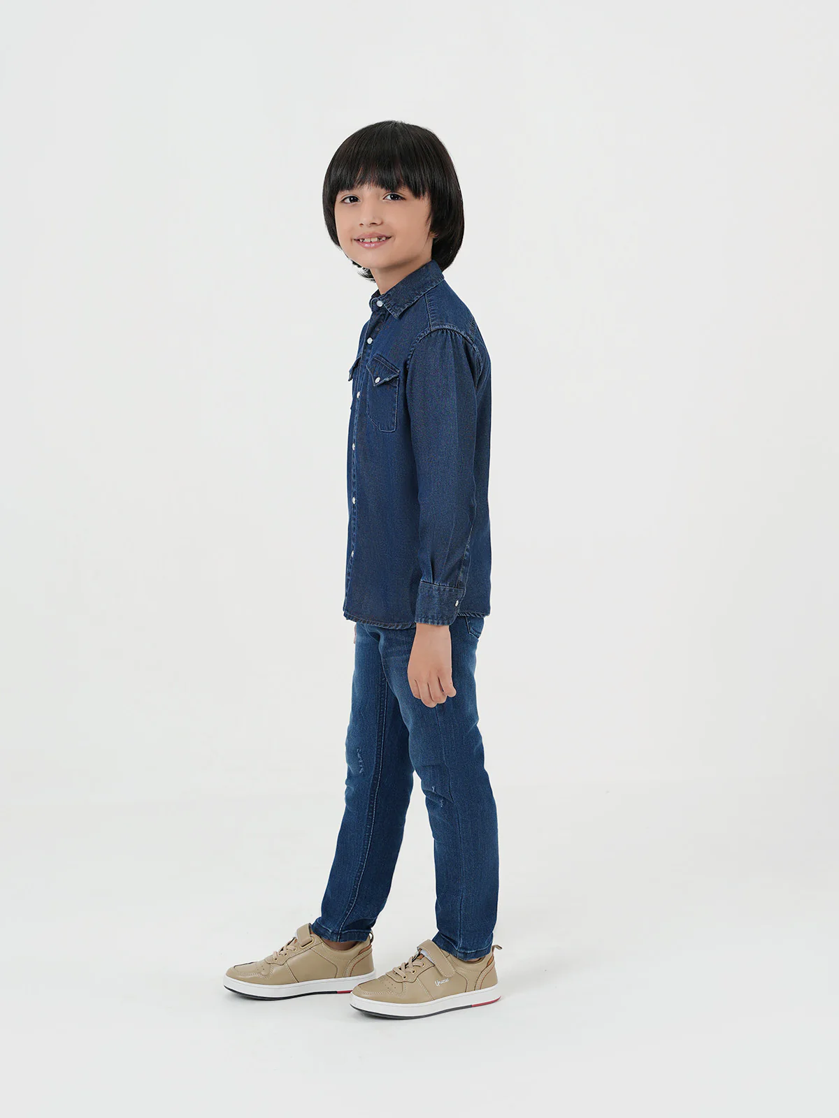 "SIMINI" Casual Regular fit Denim Shirt - Image 3