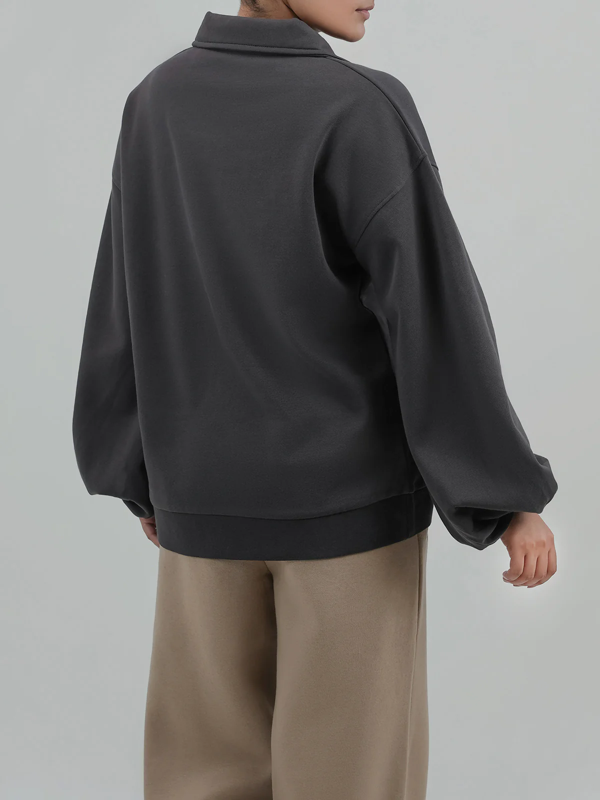 "VENYA" Classic Basic Fleece Sweatshirt - Image 6