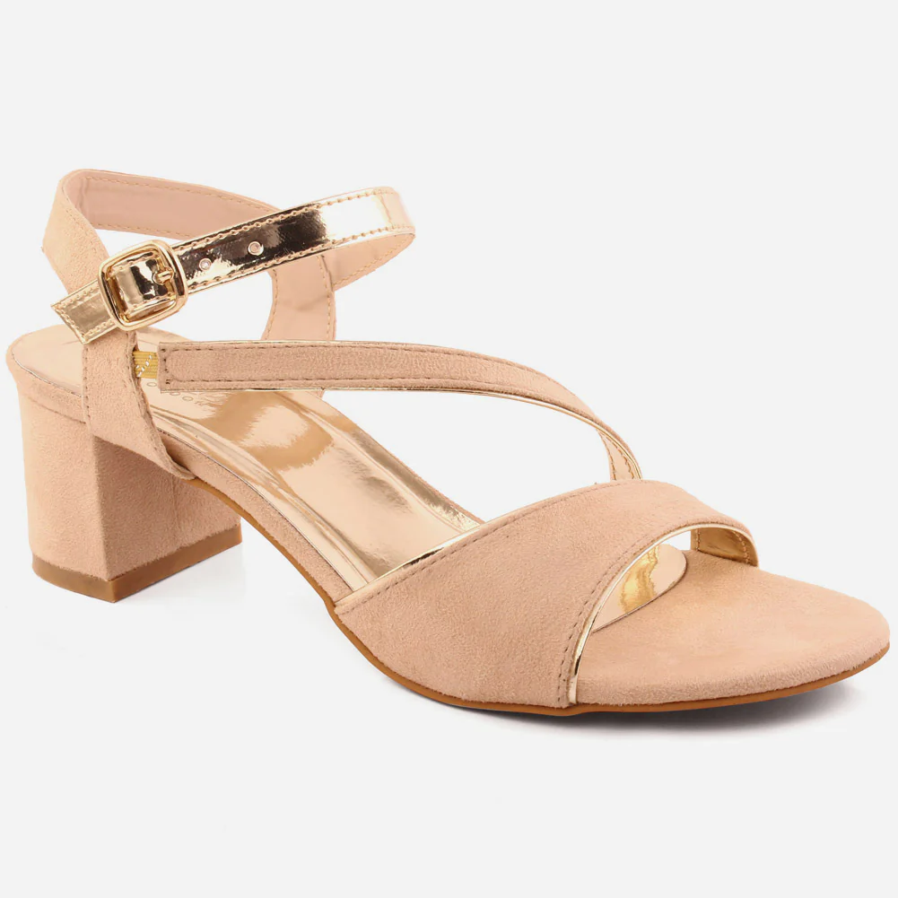Women "ADIEU" Block Heel Sandals