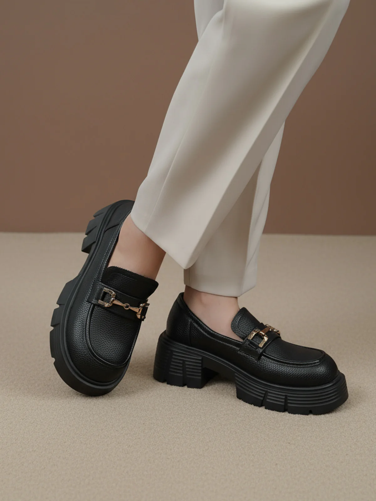 Women "ARNULF" Classic Metallic Buckle Loafers