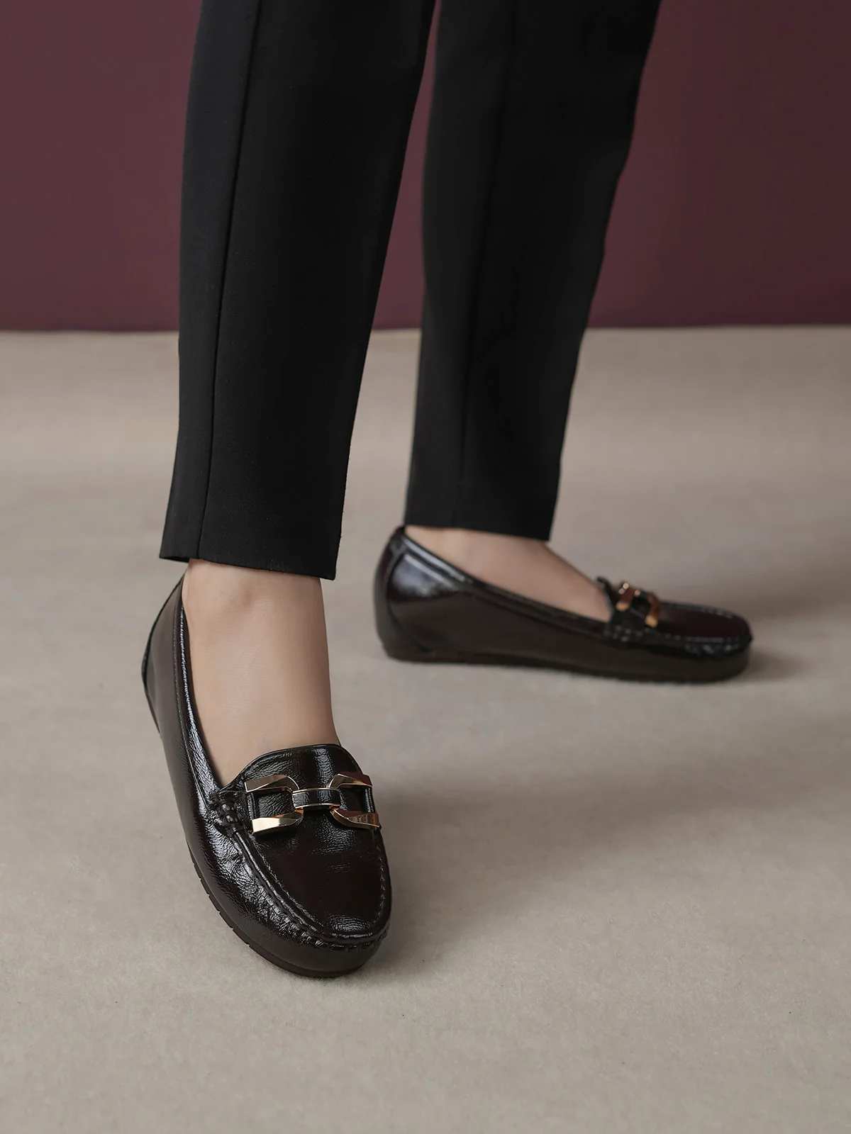 Women "ASHLEE" Classy Buckle Moccasins