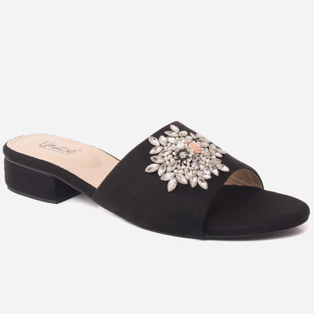 Women "ATURA" Slip On Diamante Slippers