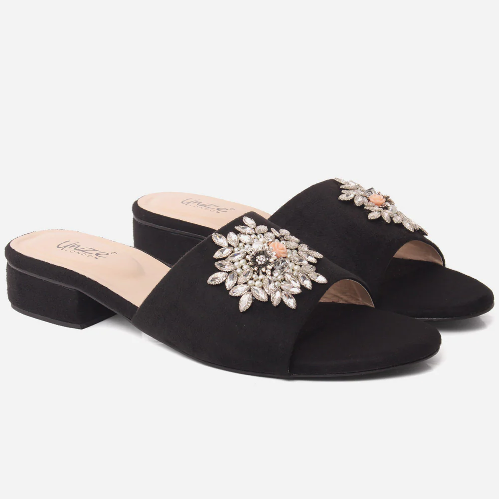 Women "ATURA" Slip On Diamante Slippers - Image 2
